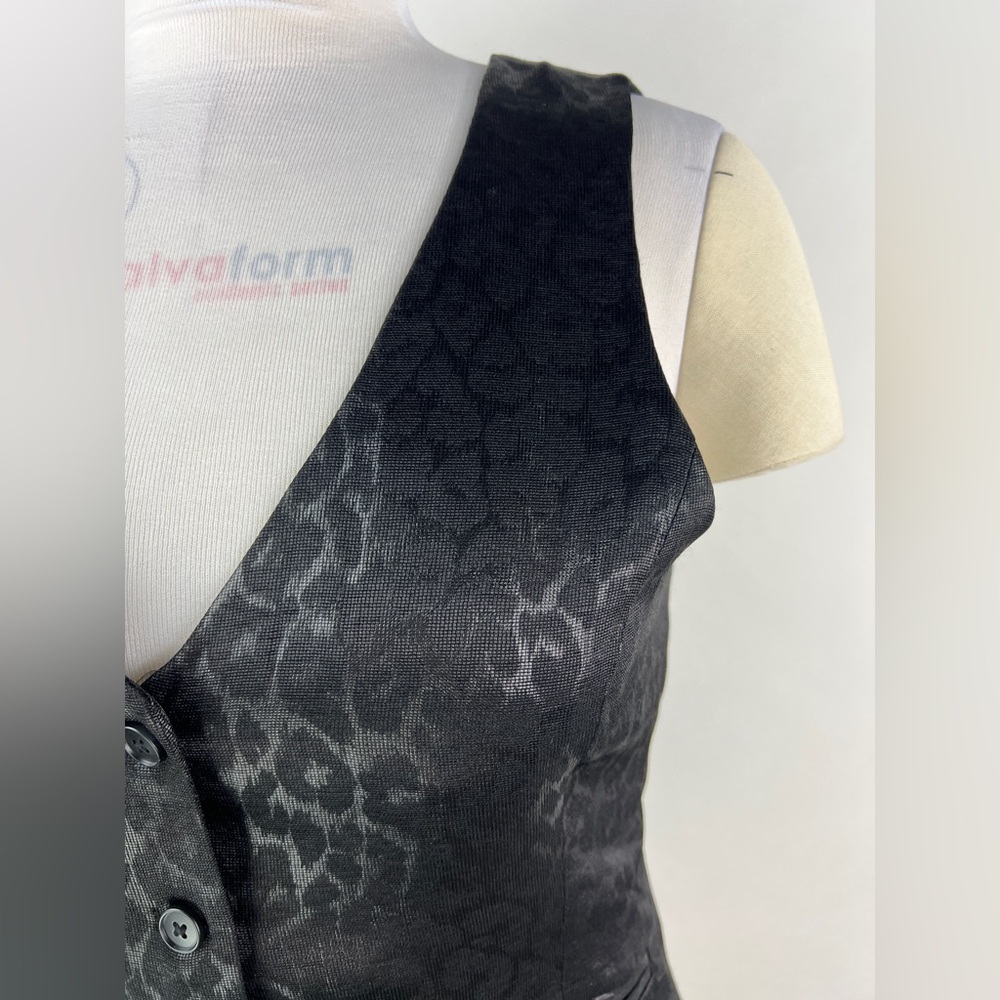 💚 2990. Leopard Jacquard Black Vest - Picture 3 of 6